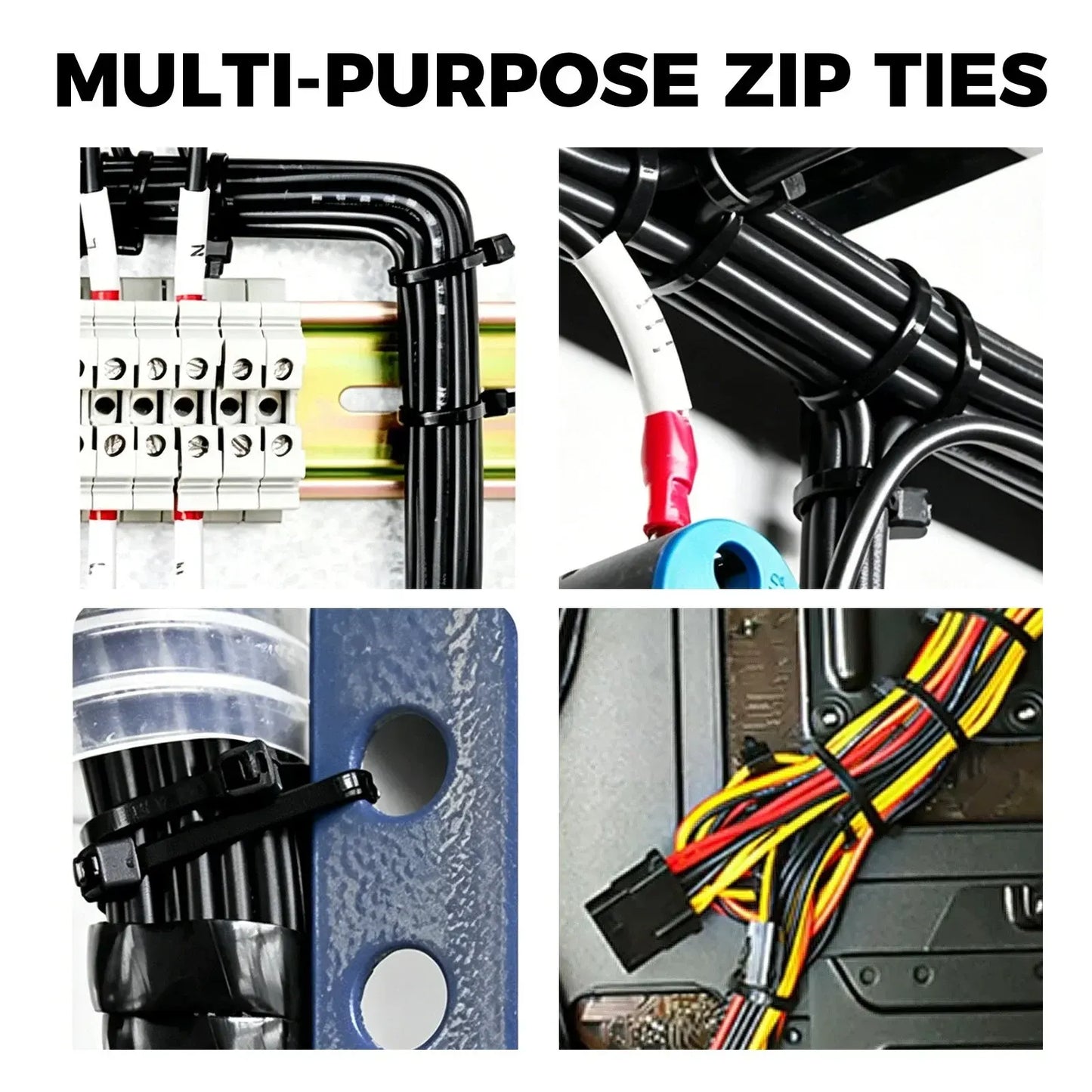 520Pcs Cable Ties Zip Ties Nylon UV Stabilised Bulk Black Cable Tie Black Au - Image 7