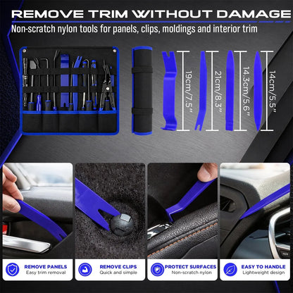 SEDY 18Pcs Auto Trim Removal Tool Kit Pick and Hook Set LED Magnetic Pickup - Image 4