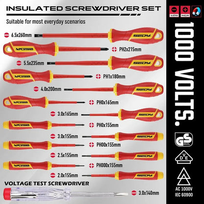 SEDY 18Pcs 1000V Insulated Electrician Tool Set Magnetic Screwdriver Pliers Kit - Image 2