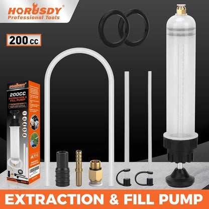 HORUSDY 200CC Manual Fluid Extractor Pump Oil Transfer Syringe Tool Automotive