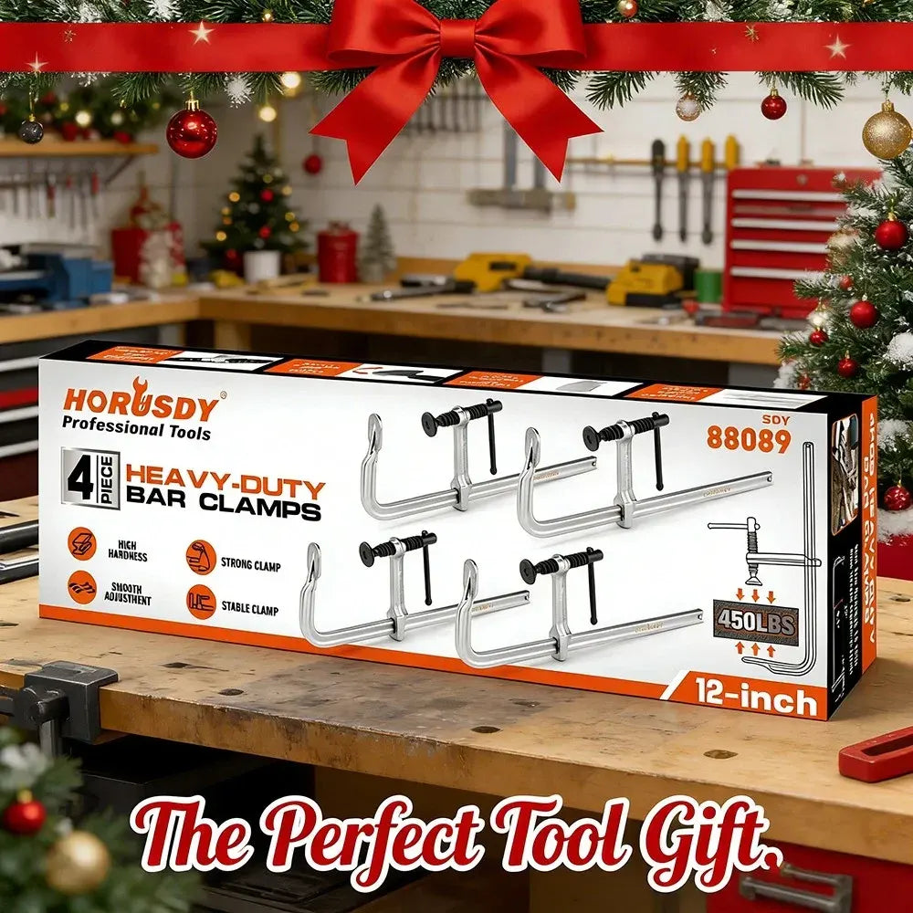 4Pcs 12" Heavy Duty F Clamp 450lbs Capacity Woodworking Drop-Forged Steel Frame - Image 2
