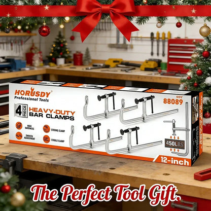 4Pcs 12" Heavy Duty F Clamp 450lbs Capacity Woodworking Drop-Forged Steel Frame - Image 2