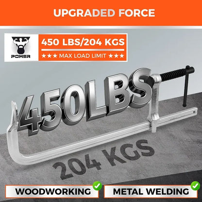 4Pcs 12" Heavy Duty F Clamp 450lbs Capacity Woodworking Drop-Forged Steel Frame - Image 4