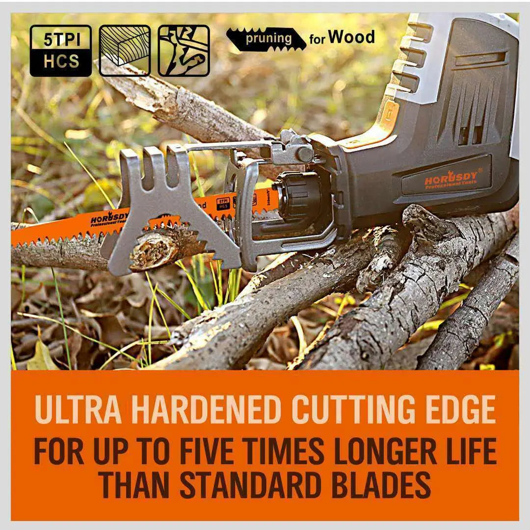 5Pc 9" / 240mm Reciprocating Saw Blades 5TPI Wood Timber Pruning Tool W/T Case - Image 5