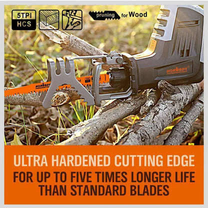 5Pc 9" / 240mm Reciprocating Saw Blades 5TPI Wood Timber Pruning Tool W/T Case - Image 5