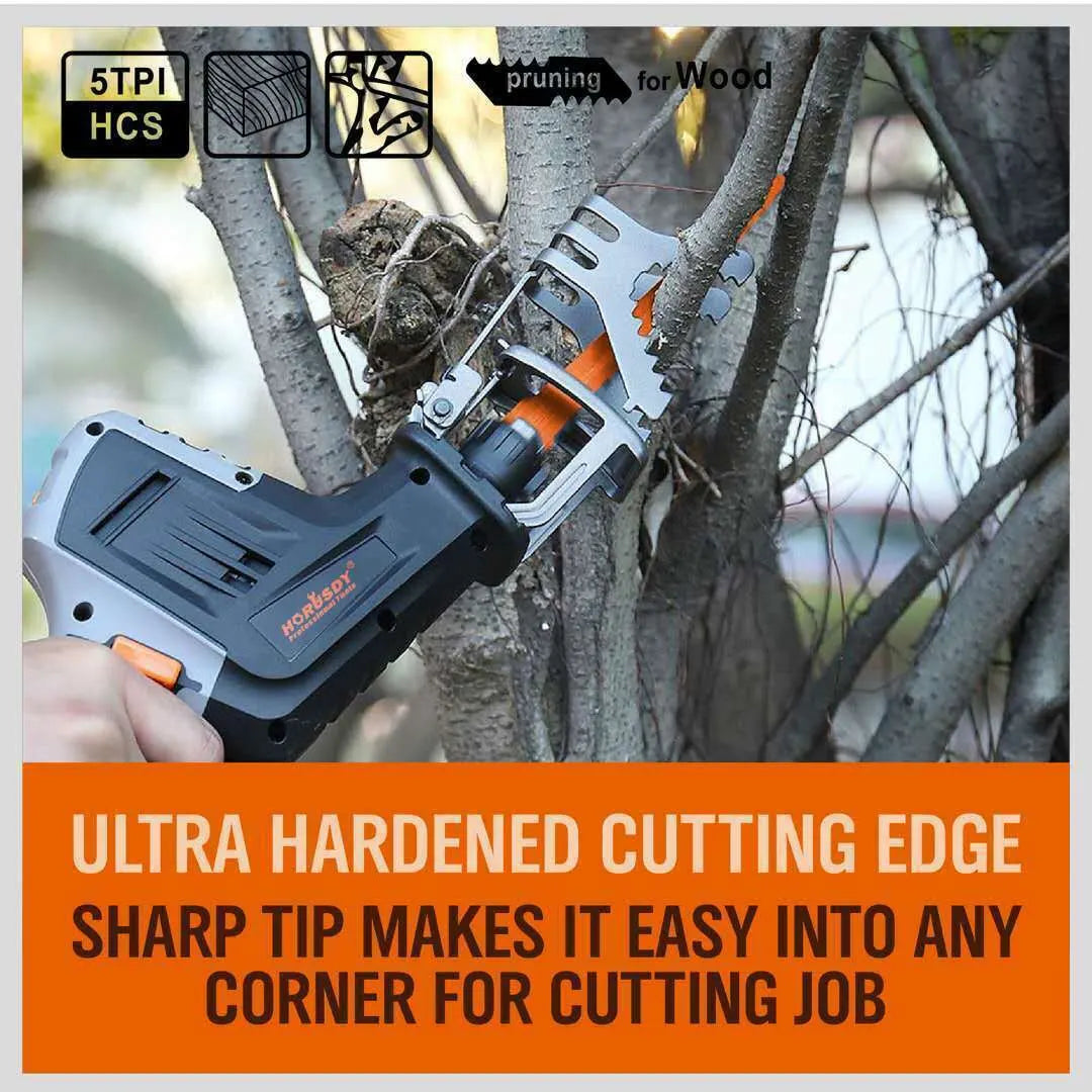 5Pc 9" / 240mm Reciprocating Saw Blades 5TPI Wood Timber Pruning Tool W/T Case - Image 6