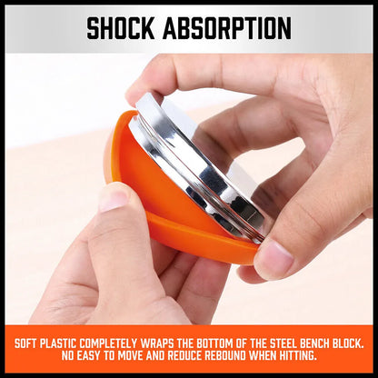3" Steel Bench Block Round Jewelry Stamping Tool Mirror Polishing with 2-Punches - Image 5