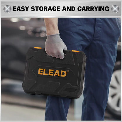 ELEAD 33Pcs Ratchet Wrench Set SAE Metric Wrench Phillips Slotted Bits Adapter - Image 9