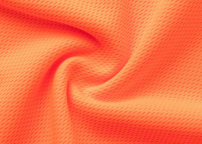 HI VIS Short Sleeve Workwear Shirt w Reflective Tape Cool Dry Safety Polo 2 Tone, Fluoro Orange / Navy, L - Image 8