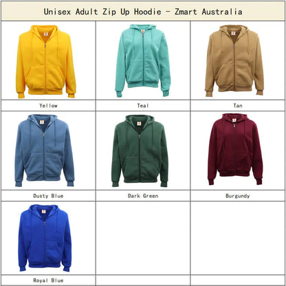 Adult Unisex Zip Plain Fleece Hoodie Hooded Jacket Mens Sweatshirt Jumper XS-8XL, Hot Pink, M - Image 4