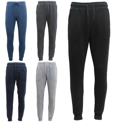Mens Unisex Fleece Lined Sweat Track Pants Suit Casual Trackies Slim Cuff XS-6XL, Black, S - Image 2