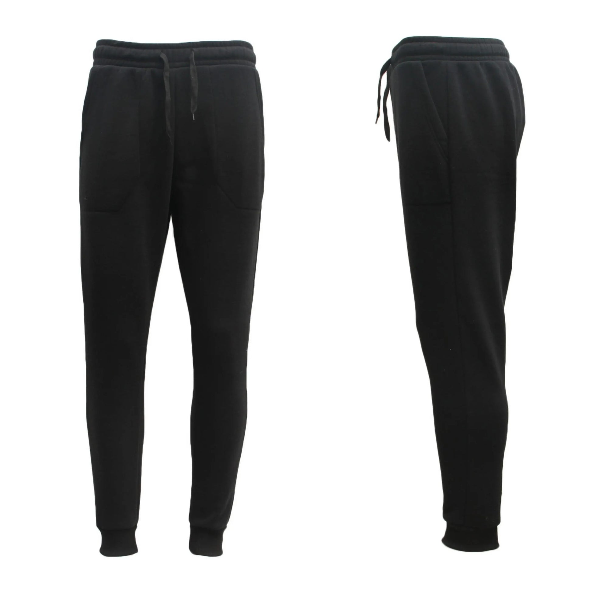 Mens Unisex Fleece Lined Sweat Track Pants Suit Casual Trackies Slim Cuff XS-6XL, Black, S - Image 3
