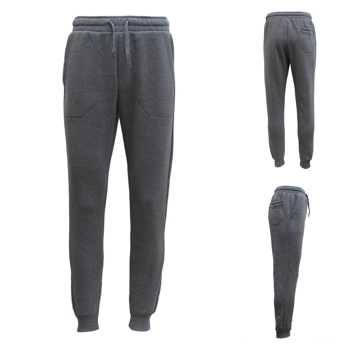Mens Unisex Fleece Lined Sweat Track Pants Suit Casual Trackies Slim Cuff XS-6XL, Black, S - Image 5