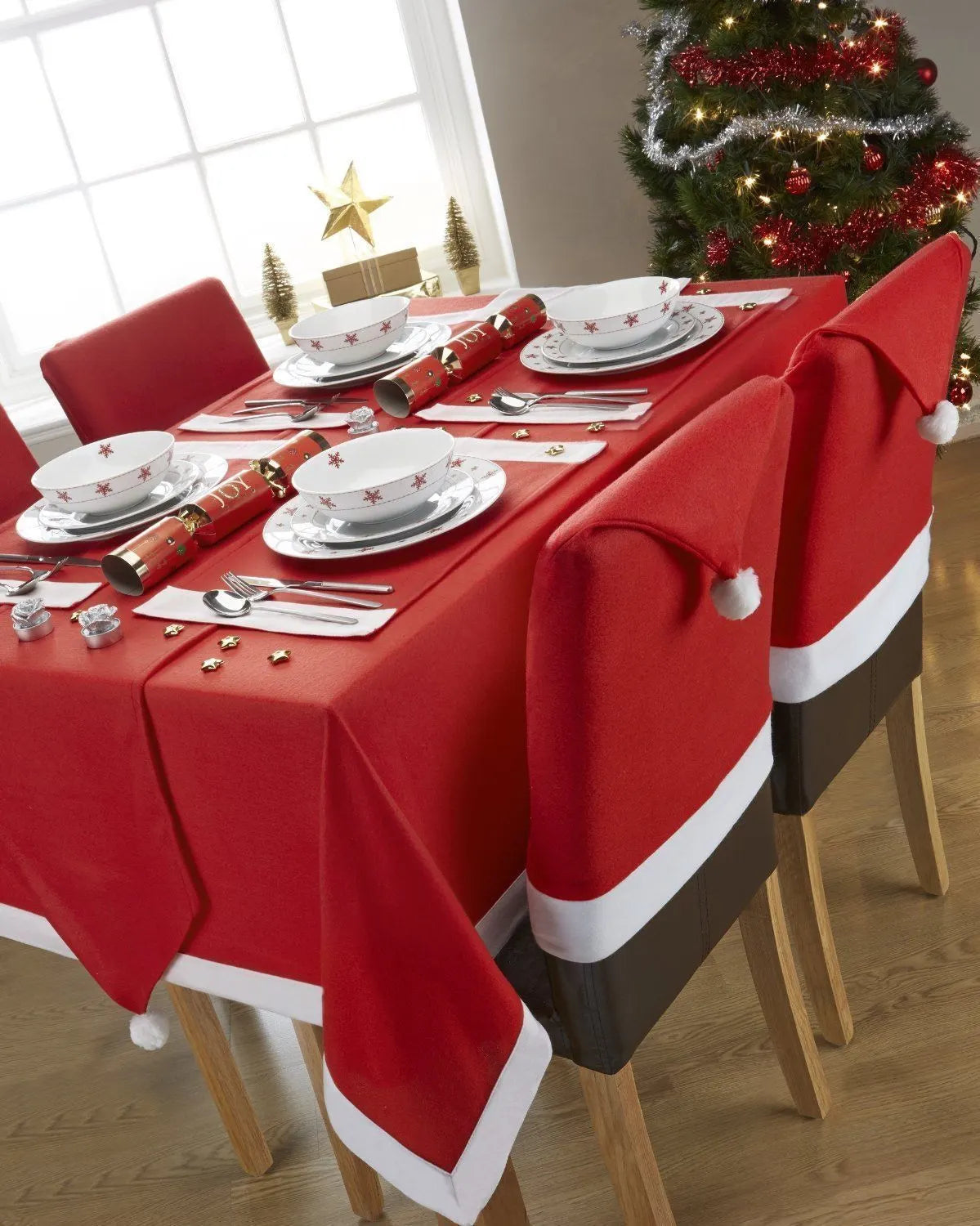 Christmas Chair Covers Tablecloth Runner Decoration Xmas Dinner Party Santa Gift, Table Runner (34 x 176cm) - Image 2