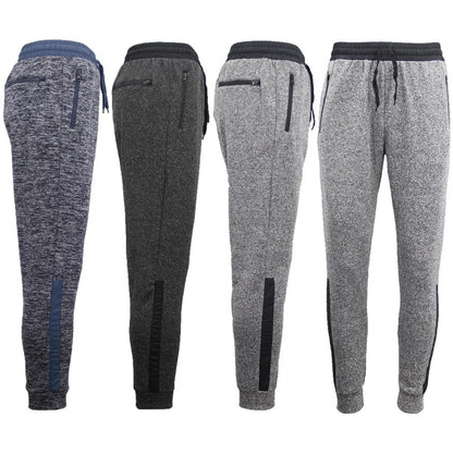 Mens Joggers Trousers Gym Sport Casual Sweat Track Pants Cuffed Hem w Zip Pocket, Light Grey, M - Image 2