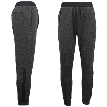 Mens Joggers Trousers Gym Sport Casual Sweat Track Pants Cuffed Hem w Zip Pocket, Light Grey, M - Image 3