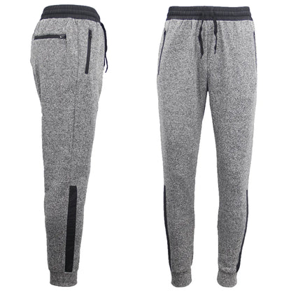 Mens Joggers Trousers Gym Sport Casual Sweat Track Pants Cuffed Hem w Zip Pocket, Light Grey, M - Image 4