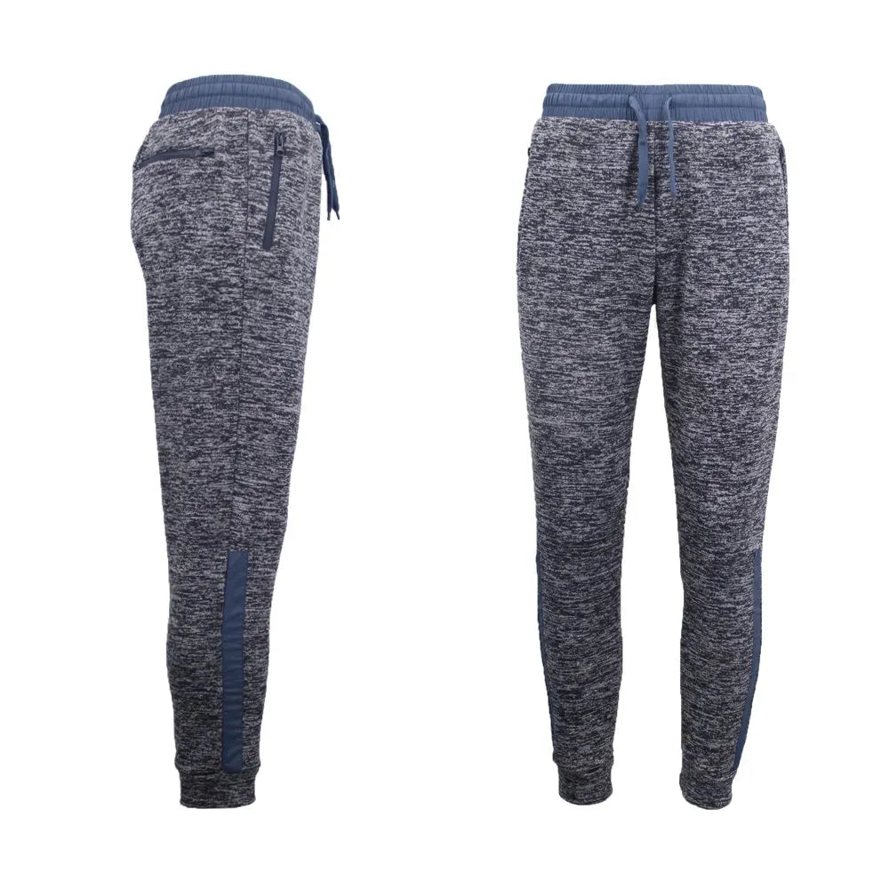 Mens Joggers Trousers Gym Sport Casual Sweat Track Pants Cuffed Hem w Zip Pocket, Light Grey, M - Image 5