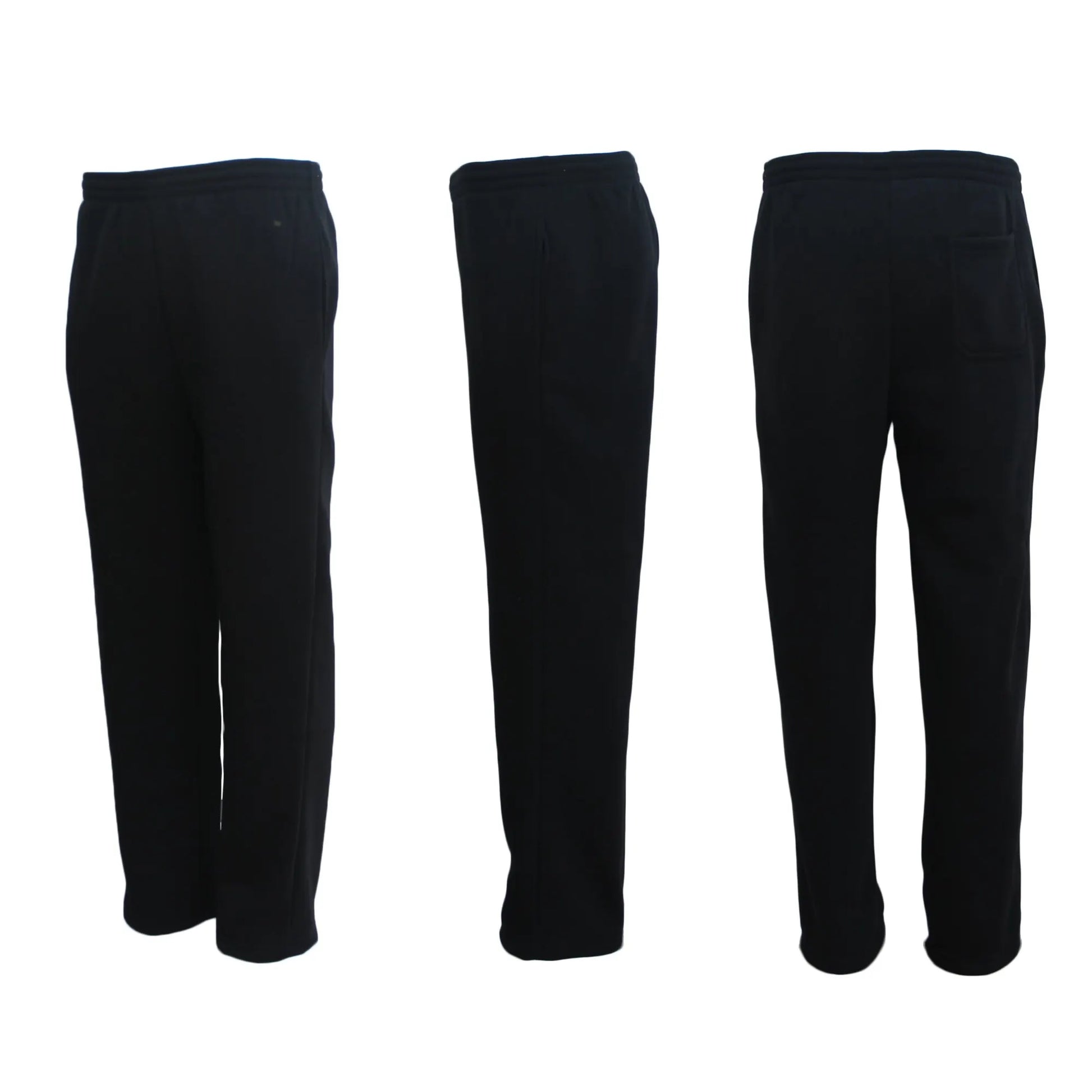 New Adult Mens Unisex Track Suit Fleece Lined Pants Sport Gym Work Casual Winter, Black, 6XL