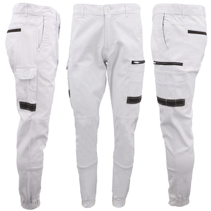 Men's Cargo Cotton Drill Work Pants UPF 50+ 13 Pockets Tradies Workwear Trousers, Navy, 36 - Image 6