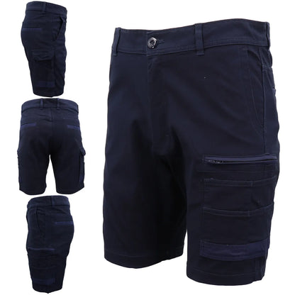 Mens Cargo Cotton Drill Work Shorts UPF 50+ 13 Pockets Tradies Workwear Trousers, Black, 38 - Image 5