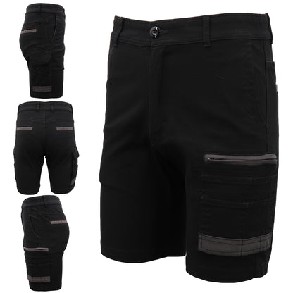Mens Cargo Cotton Drill Work Shorts UPF 50+ 13 Pockets Tradies Workwear Trousers, Navy, 34 - Image 4