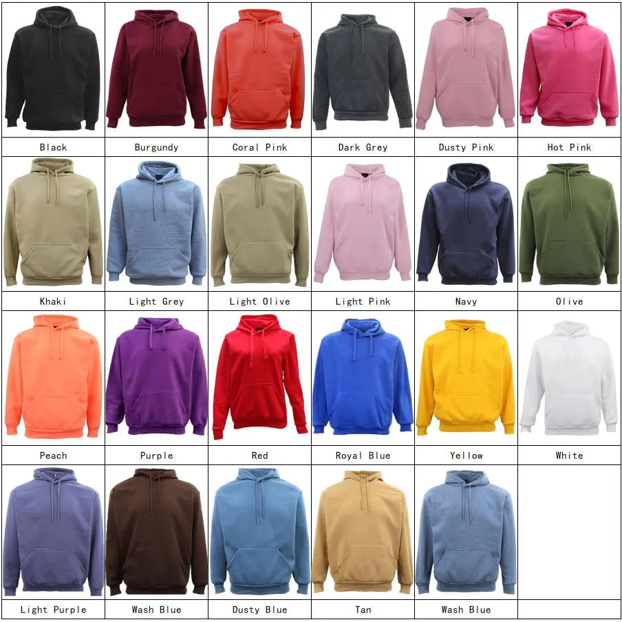 Adult Unisex Men's Basic Plain Hoodie Pullover Sweater Sweatshirt Jumper XS-8XL, Light Purple, S - Image 3