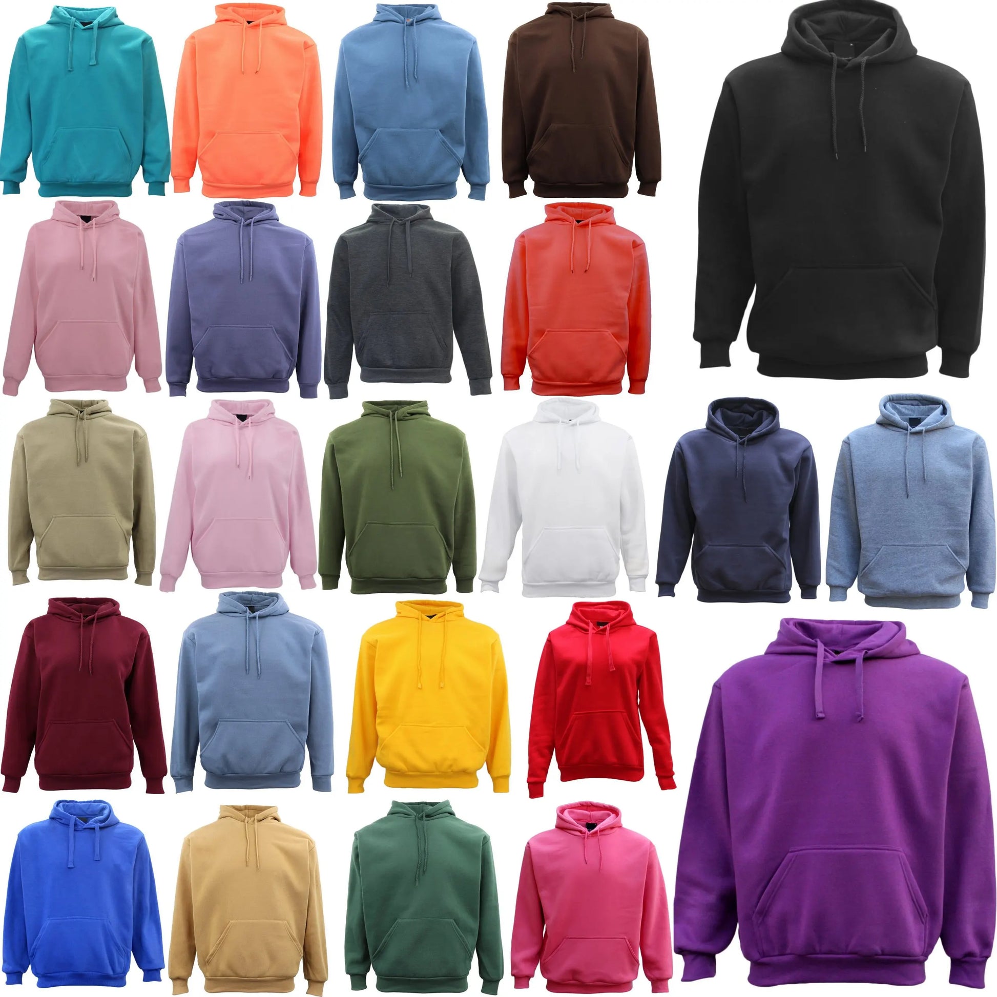 Adult Unisex Men's Basic Plain Hoodie Pullover Sweater Sweatshirt Jumper XS-8XL, Light Purple, 3XL - Image 2