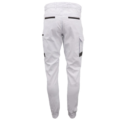 Men's Cargo Cotton Drill Work Pants UPF 50+ 13 Pockets Tradies Workwear Trousers, White, 28 - Image 2