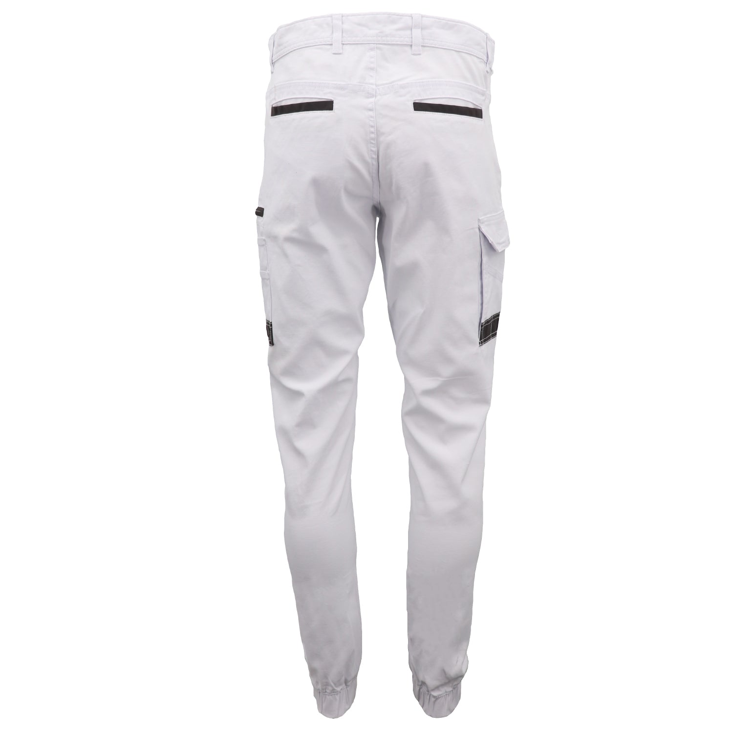 Men's Cargo Cotton Drill Work Pants UPF 50+ 13 Pockets Tradies Workwear Trousers, White, 32 - Image 2
