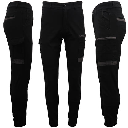 Men's Cargo Cotton Drill Work Pants UPF 50+ 13 Pockets Tradies Workwear Trousers, White, 34 - Image 6