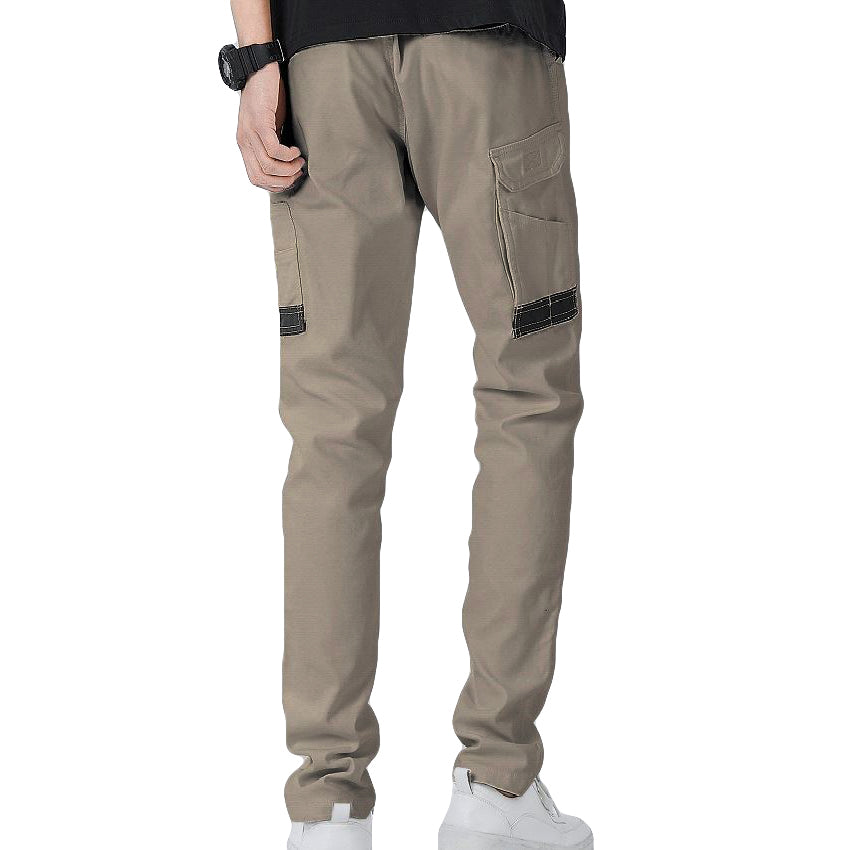 Men's Cotton Drill Cargo Work Pants UPF 50+ 13 Pockets Tradies Workwear Trousers, Khaki, 28 - Image 2
