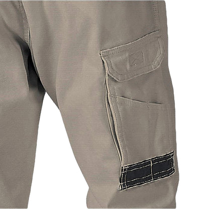 Men's Cotton Drill Cargo Work Pants UPF 50+ 13 Pockets Tradies Workwear Trousers, Khaki, 28 - Image 3