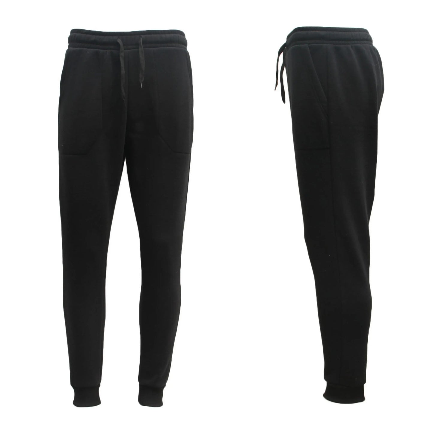 Mens Unisex Fleece Lined Sweat Track Pants Suit Casual Trackies Slim Cuff XS-6XL, Black, 6XL - Image 3