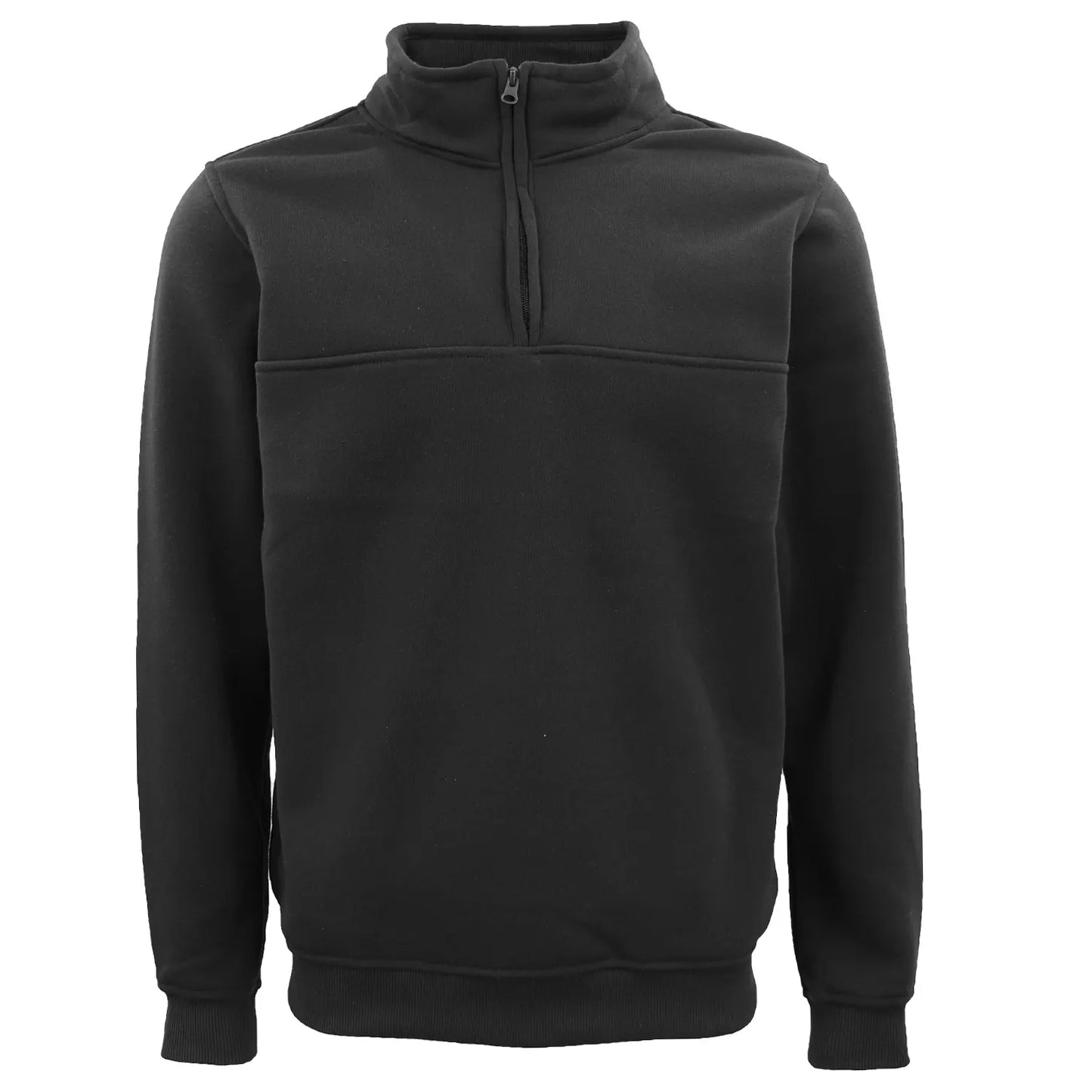 New Men's Unisex Adult Half-Zip Fleece Jumper Pullover Stand Collar Jacket Shirt, Black, 3XL - Image 3