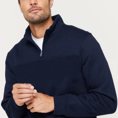 New Men's Unisex Adult Half-Zip Fleece Jumper Pullover Stand Collar Jacket Shirt, Black, 3XL - Image 7