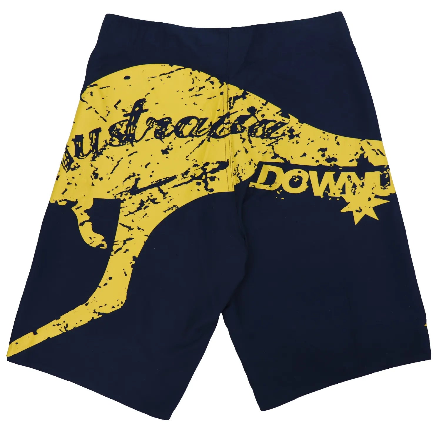 Men's Adult Board Shorts Australia Day Kangaroo Down Under Souvenir Beach Wear, Navy/Yellow, 2XL - Image 2