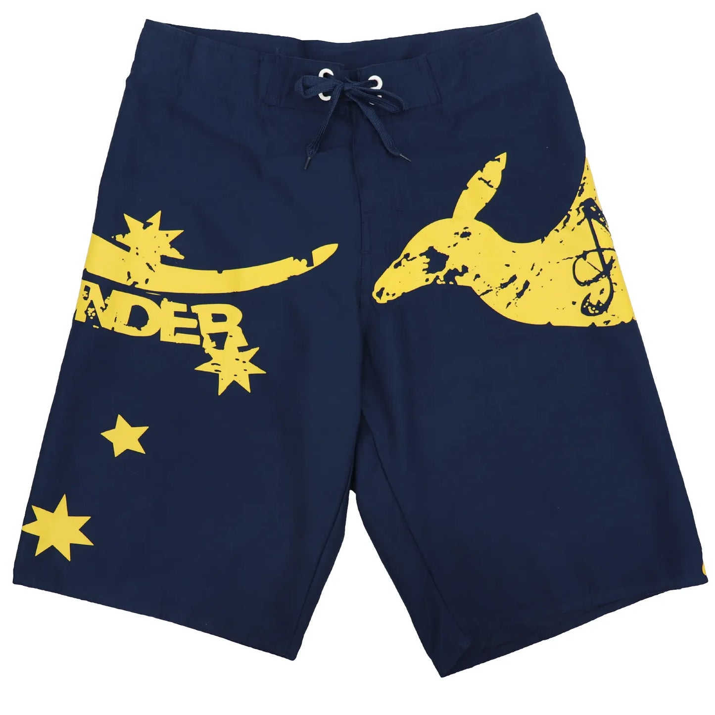 Men's Adult Board Shorts Australia Day Kangaroo Down Under Souvenir Beach Wear, Navy/Yellow, 2XL - Image 4