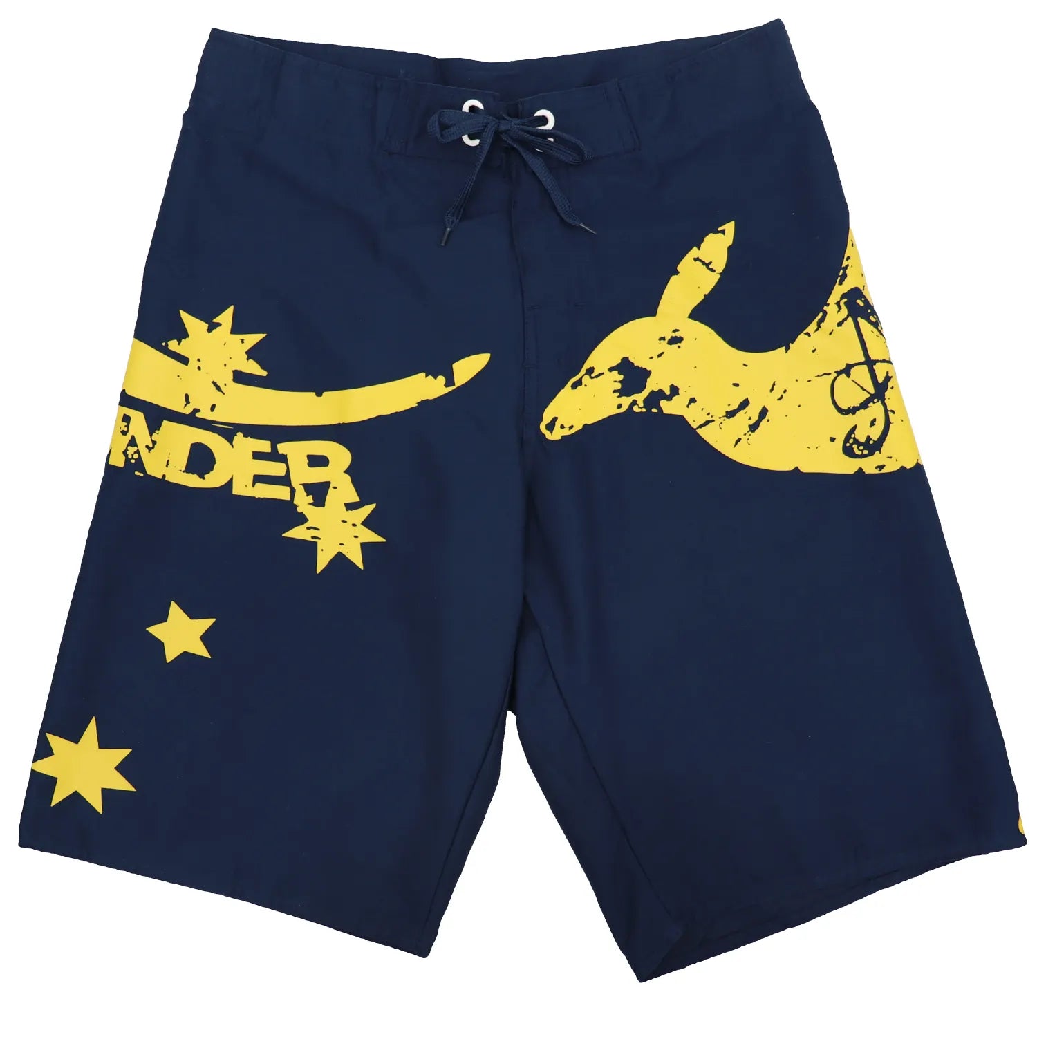 Men's Adult Board Shorts Australia Day Kangaroo Down Under Souvenir Beach Wear, Navy/Yellow, 2XL - Image 4