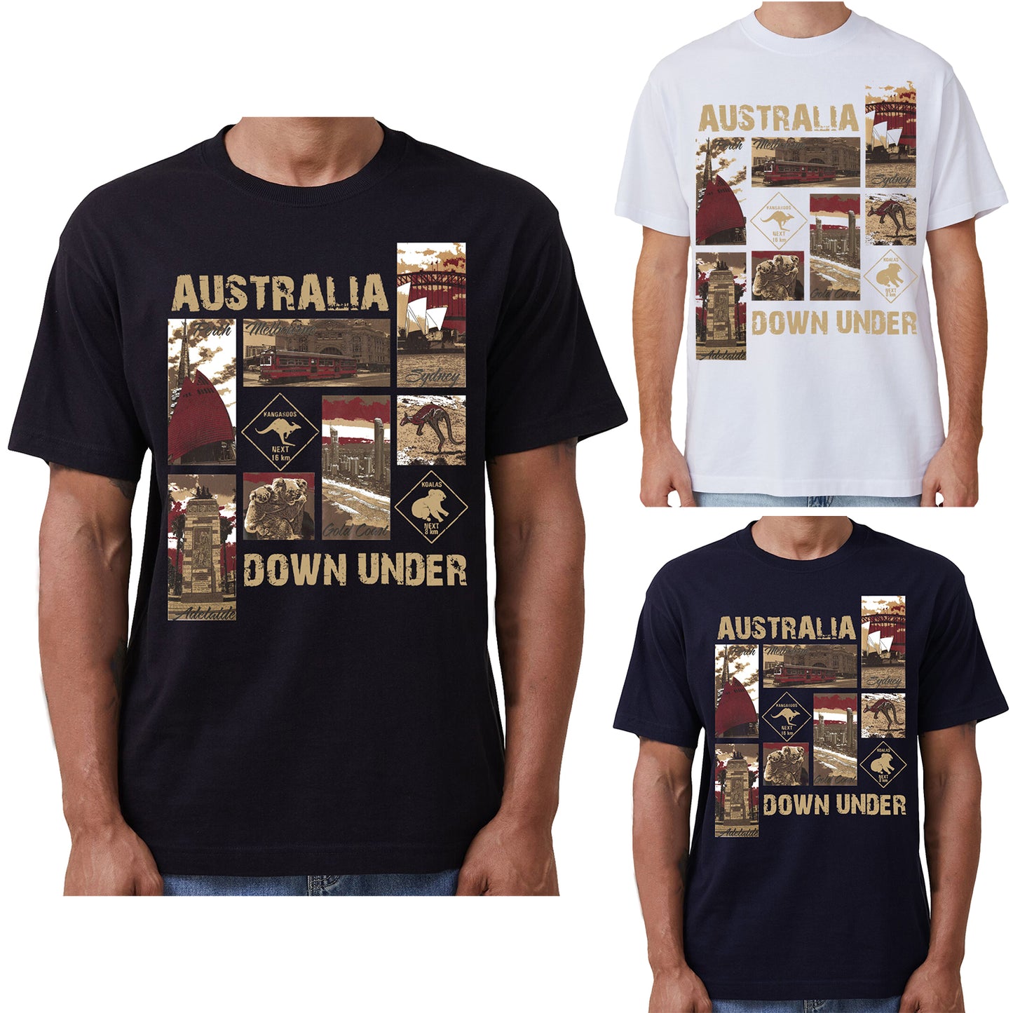 100% Cotton Australia Down Under Souvenir T-Shirt Unisex Adult Iconic Tee Top, Black, L - Image 2