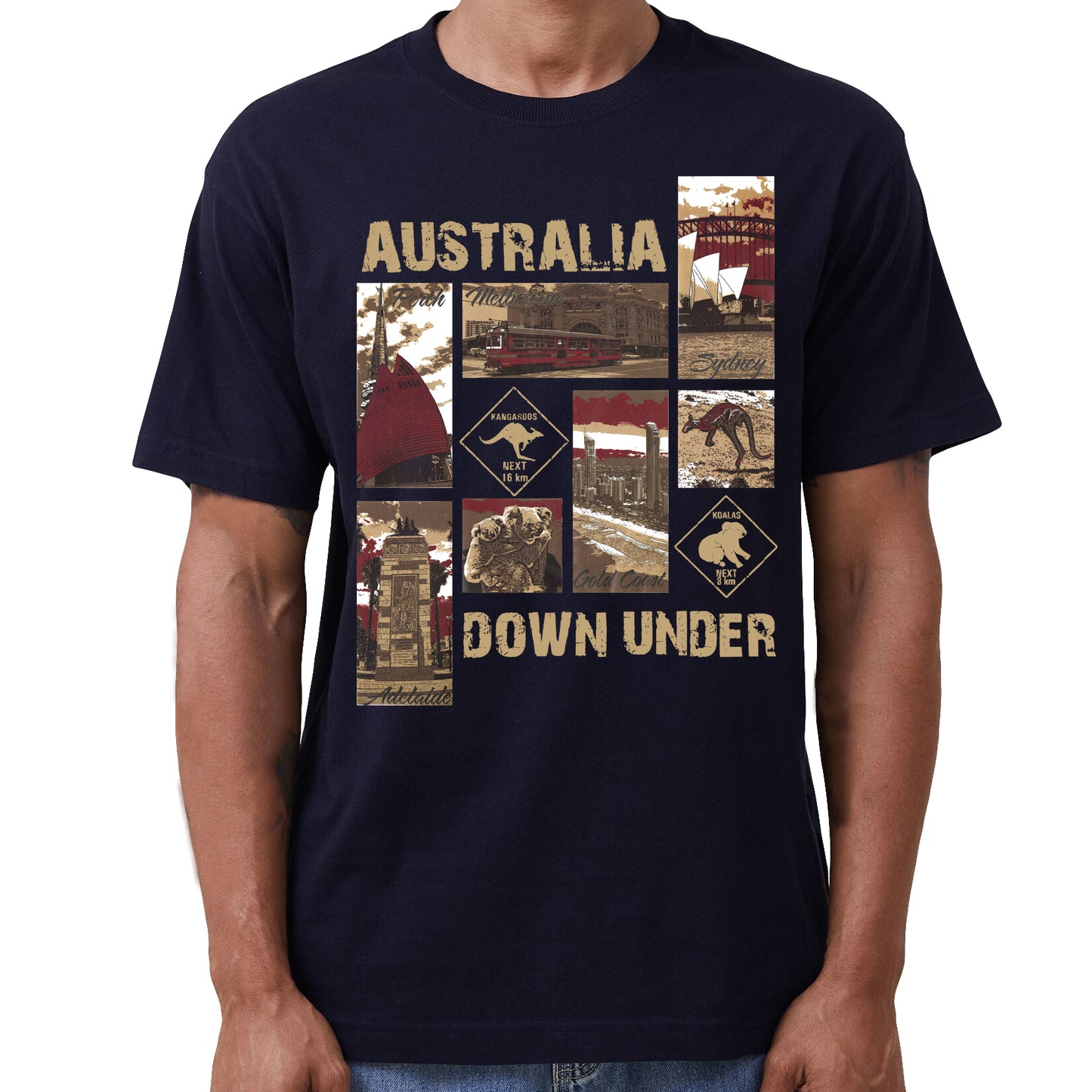 100% Cotton Australia Down Under Souvenir T-Shirt Unisex Adult Iconic Tee Top, Navy, S - Image 4