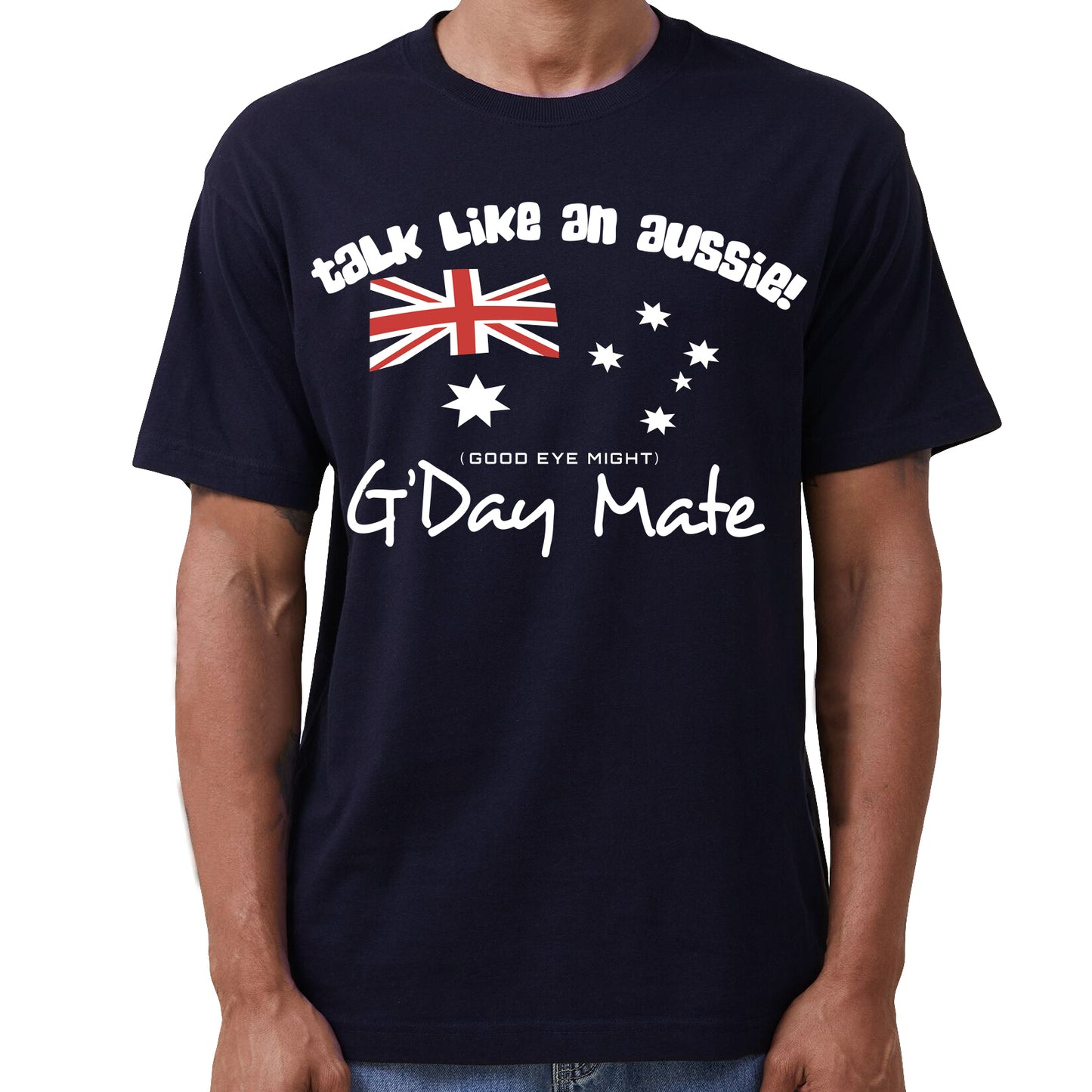 100% Cotton Australian Day Flag T-Shirt Aussie G'Day Mate Navy Souvenir Tee Top, Navy, 3XL - Image 3