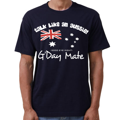 100% Cotton Australian Day Flag T-Shirt Aussie G'Day Mate Navy Souvenir Tee Top, Navy, 3XL - Image 3
