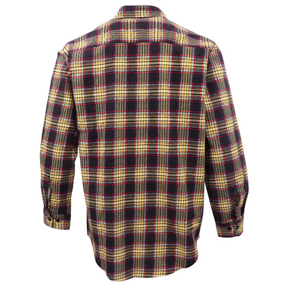 Men's 100% Cotton Flannelette Shirt Long Sleeve Plaid Check Flannel w Pockets, Golden Horizon Plaid, M - Image 3