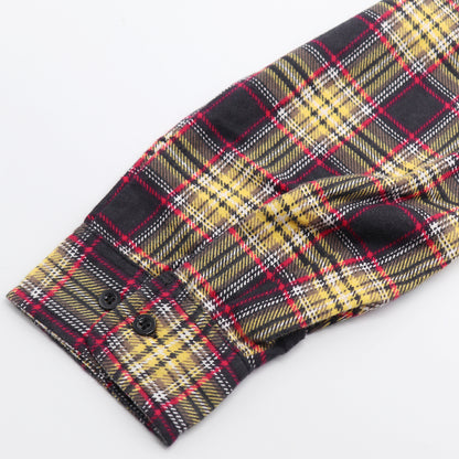 Men's 100% Cotton Flannelette Shirt Long Sleeve Plaid Check Flannel w Pockets, Golden Horizon Plaid, M - Image 6