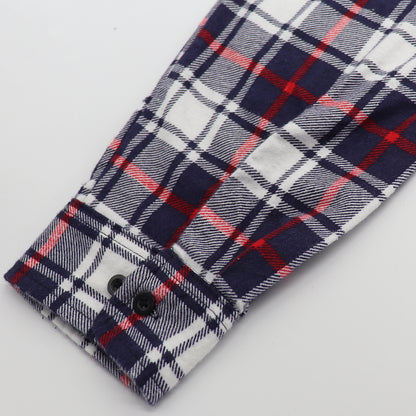 Men's 100% Cotton Flannelette Shirt Long Sleeve Plaid Check Flannel w Pockets, Snowfall Navy Plaid, S - Image 6