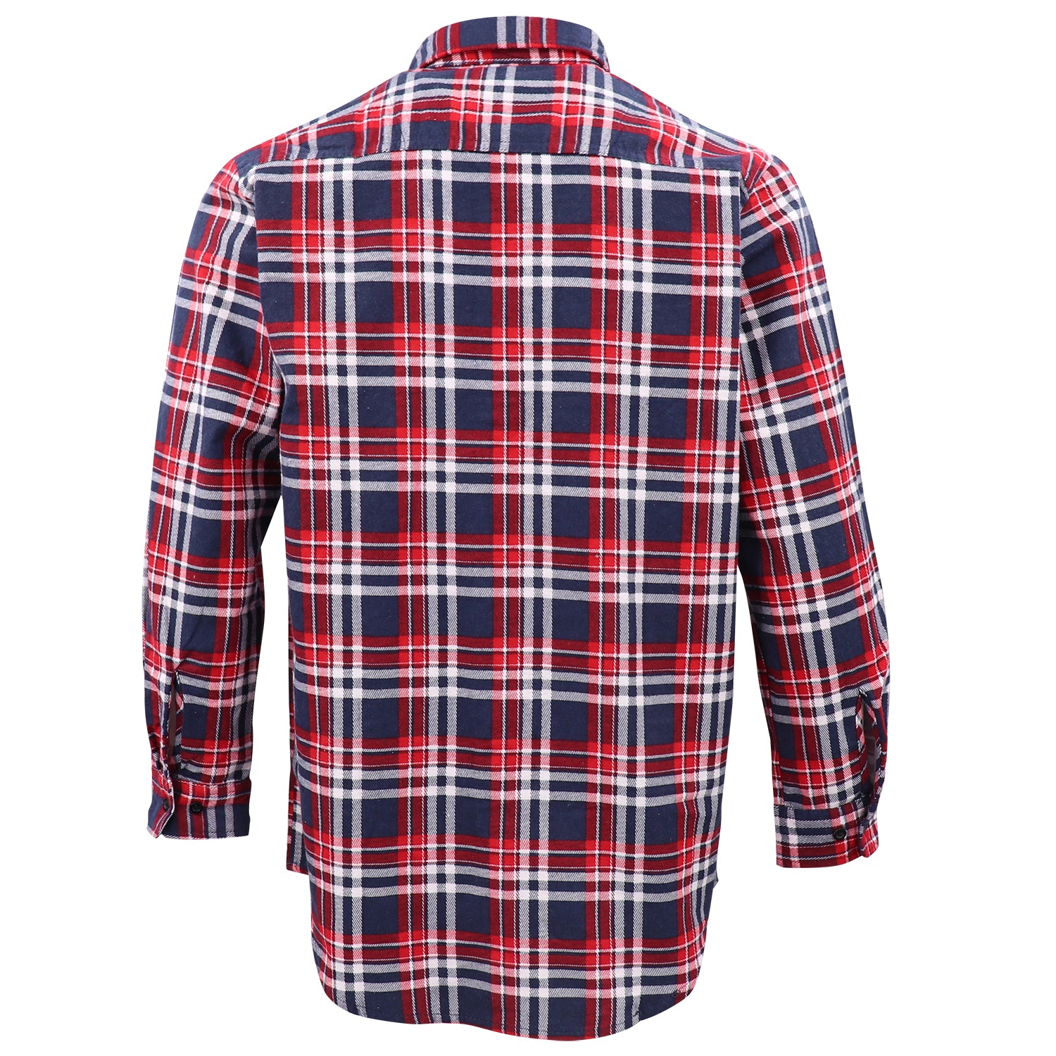 Men's 100% Cotton Flannelette Shirt Long Sleeve Plaid Check Flannel w Pockets, Heritage Red Plaid, L - Image 3