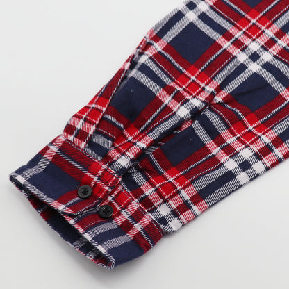 Men's 100% Cotton Flannelette Shirt Long Sleeve Plaid Check Flannel w Pockets, Heritage Red Plaid, L - Image 6