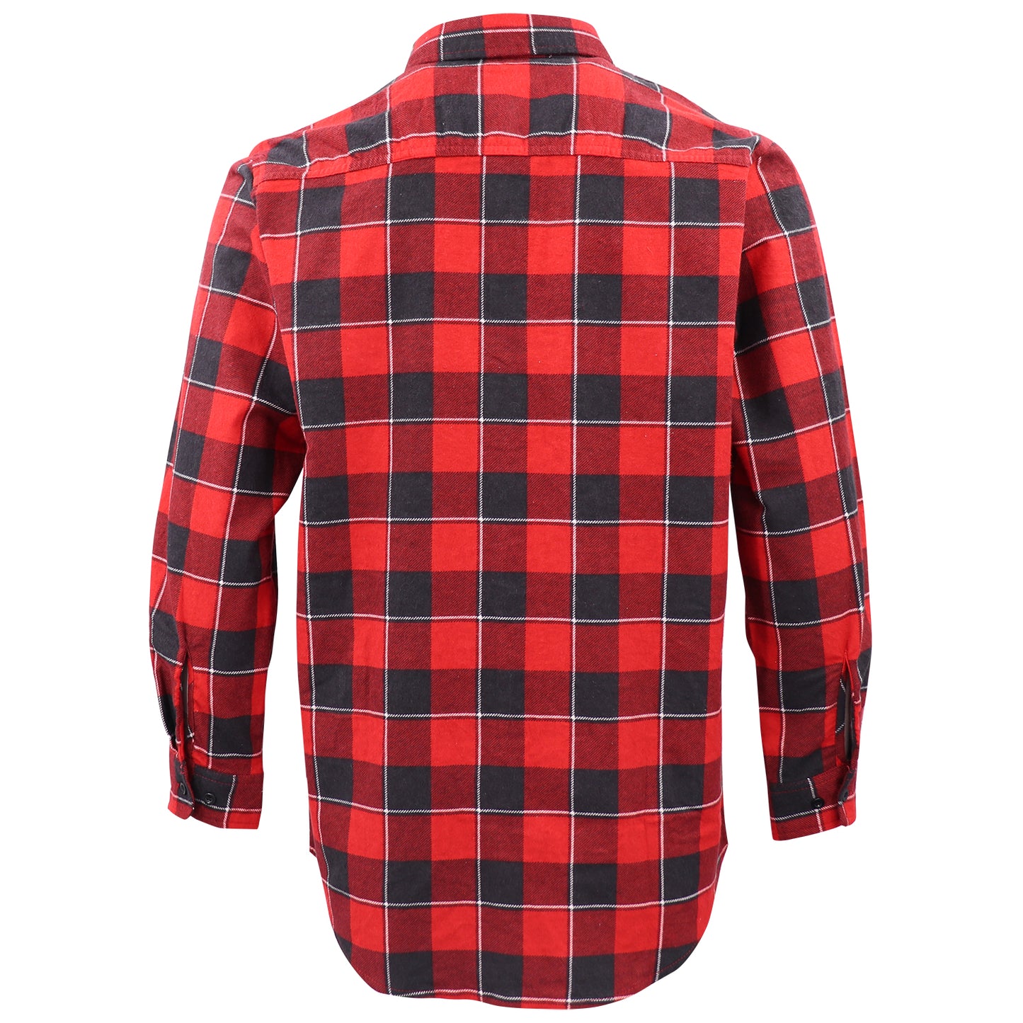 Men's 100% Cotton Flannelette Shirt Long Sleeve Plaid Check Flannel w Pockets, Lumberjack Red Buffalo Plaid, M - Image 3