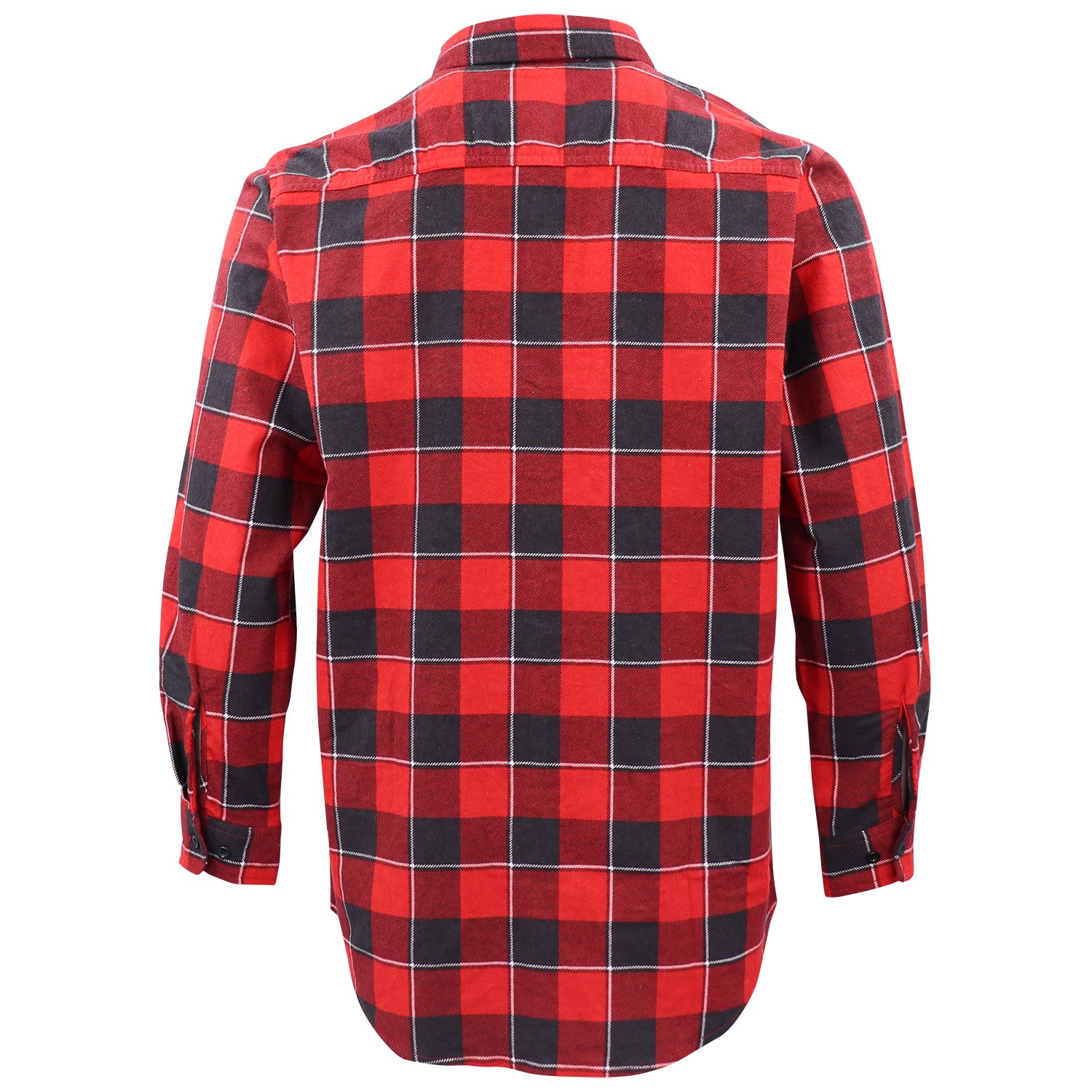 Men's 100% Cotton Flannelette Shirt Long Sleeve Plaid Check Flannel w Pockets, Lumberjack Red Buffalo Plaid, 2XL - Image 3